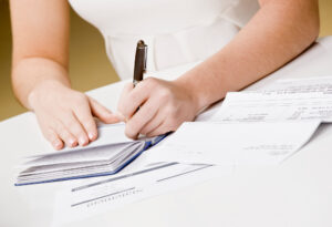 woman balancing the checkbook