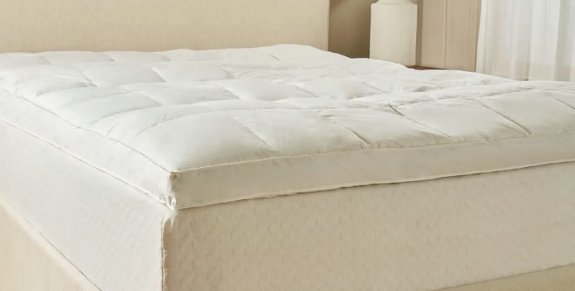 Product page of the Quince Luxe Downtop Featherbed