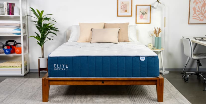 A picture of the Bear Elite Hybrid Mattress in Sleep Foundation's test lab.