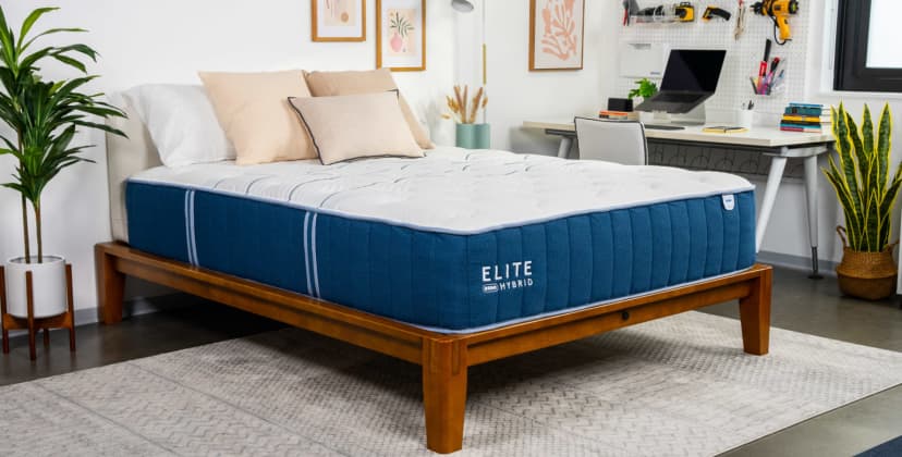 A picture of the Bear Elite Hybrid Mattress in Sleep Foundation's test lab.