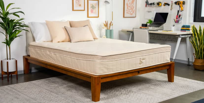 A picture of the Birch Luxe Mattress in Sleep Foundation's test lab.