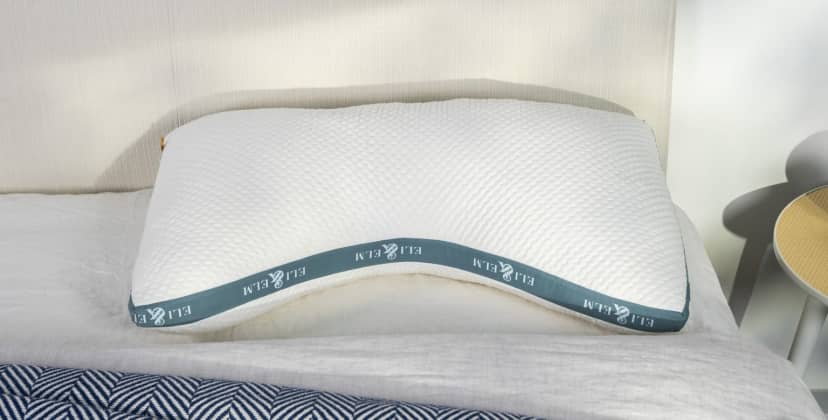 A picture of the Eli & Elm Cotton Side-Sleeper Pillow in Sleep Foundation's test lab.