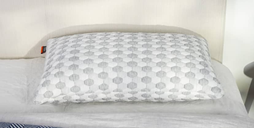 A picture of the Layla Kapok Pillow in Sleep Foundation's test lab.