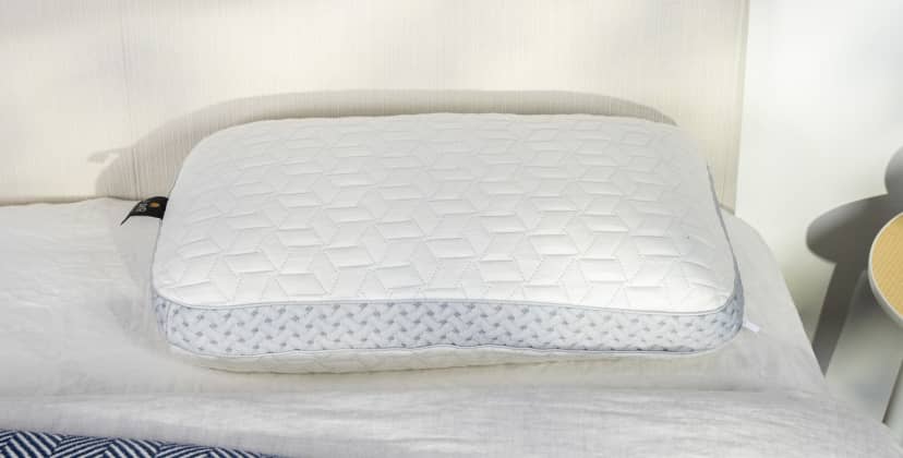 A picture of the Luxome LAYR Customizable Pillow in Sleep Foundation's test lab.