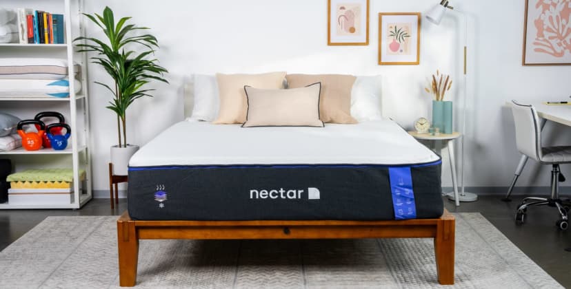 A picture of the Nectar Premier Mattress in Sleep Foundation's test lab.