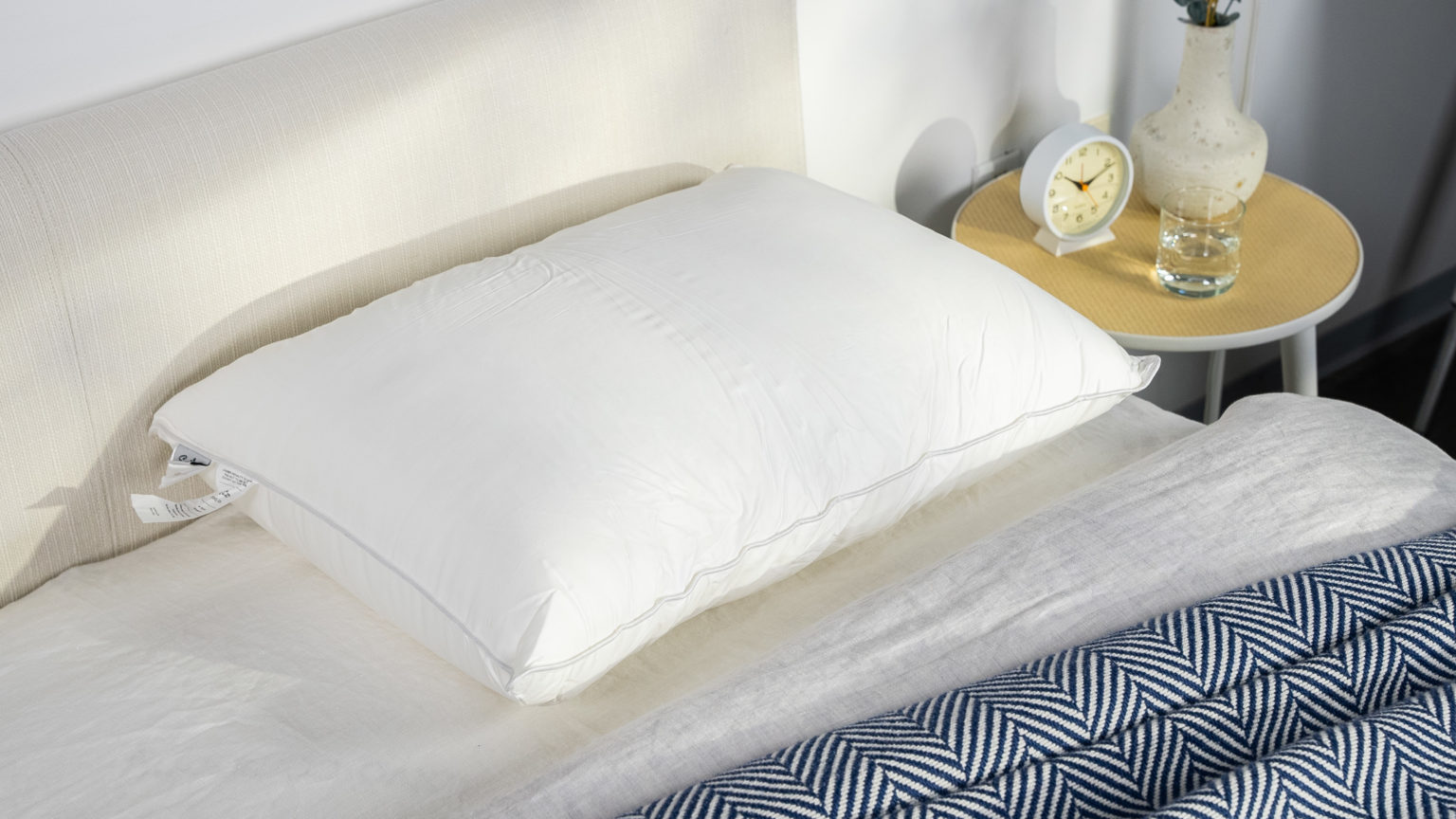 A picture of the Sweet Zzz Plant-Based Pillow in Sleep Foundation's test lab.